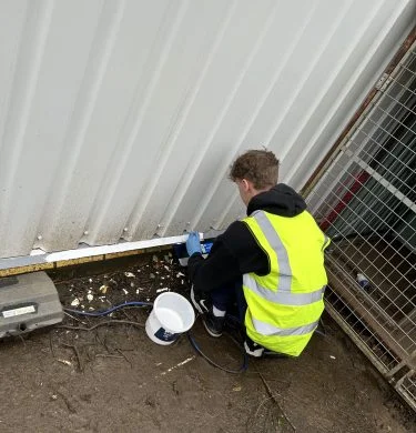 Outdoor cleaning in hi-vis