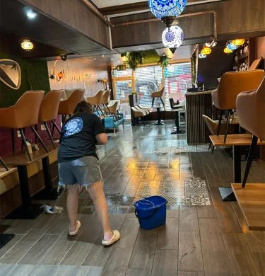 Cleaning a restaurant